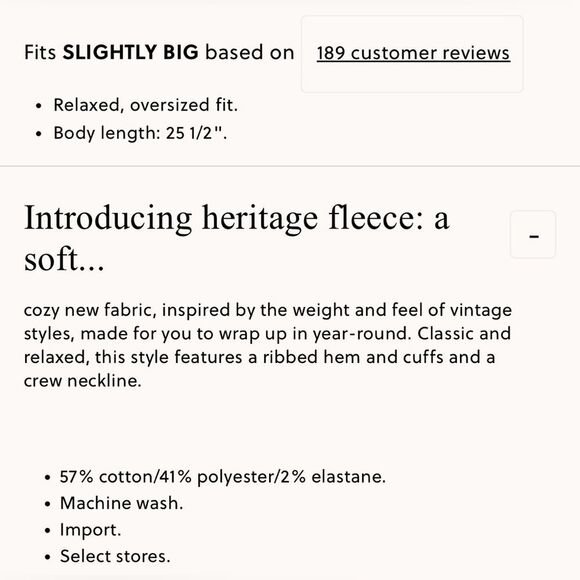 NWT J CREW Heritage fleece oversized crewneck sweatshirt in Ivory - Picture 6 of 6